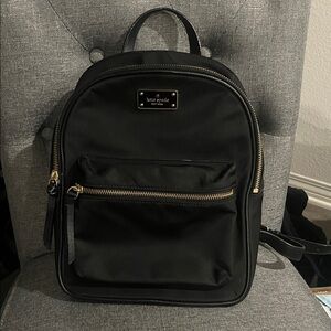 Kate Spade Black Backpack gold tone